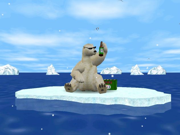bear drinking beer