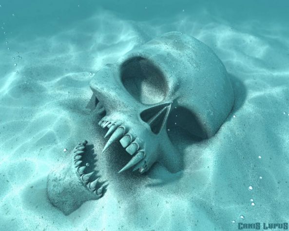 Death Skull In Sea