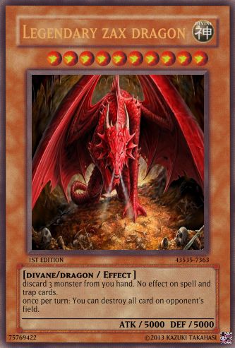 Legendary zax dragon yu-gi-oh