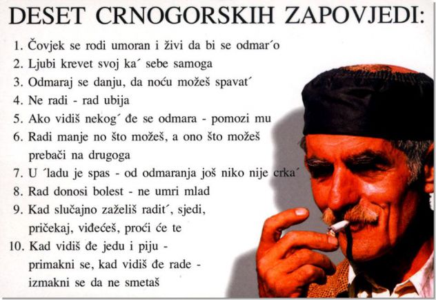 10 Crnogorskih zapovijedi :D