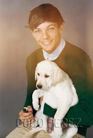 Louis Tomlinson and dog