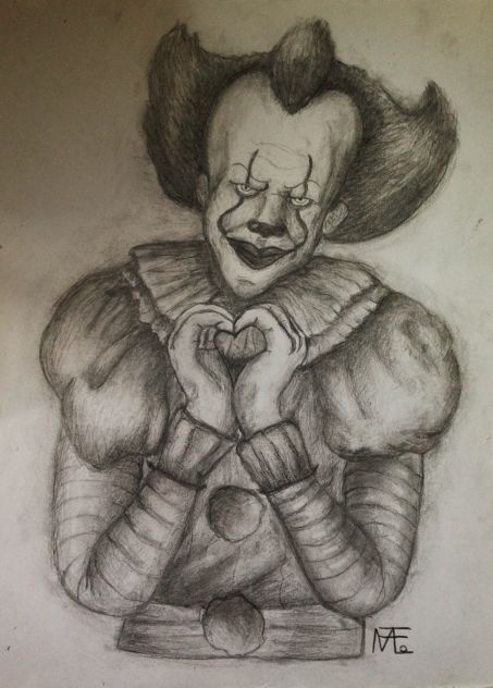 Posljednji crtež. Pennywise the dancing clown. Ugljenom na A3 papiru.