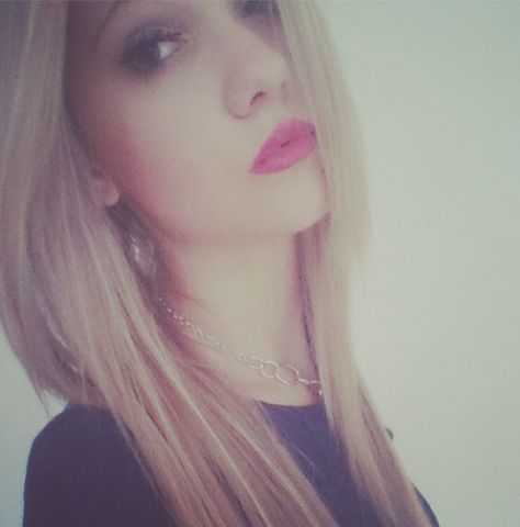 #blonde hair #lipstick