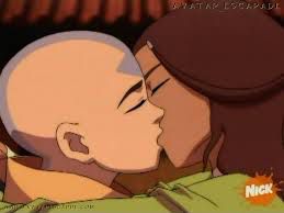 Katara and Aang kiss