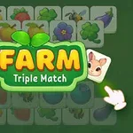 Zaslon igre s puzzle igrom Farm Triple Match s voćem, povrćem i slatkim životinjama