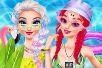 U ovoj online igri preobrazbe pridruži se Elsi i Ariel u zabavnim ljetnim