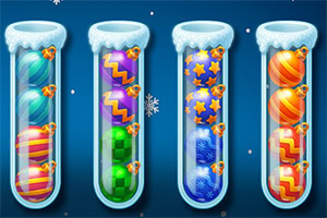 Sorting Xmas Balls je ugodna zimska logička igra u kojoj uredno slažeš šarene božićne kuglice